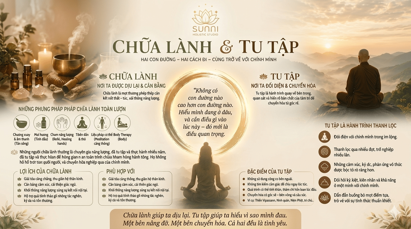 Poster bài viết Chữa lành và tu tập